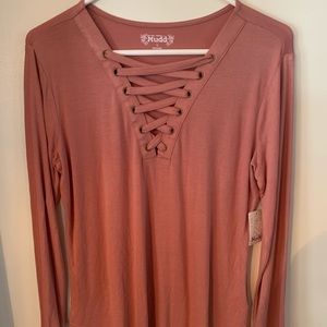 Mudd lace up shirt, size L